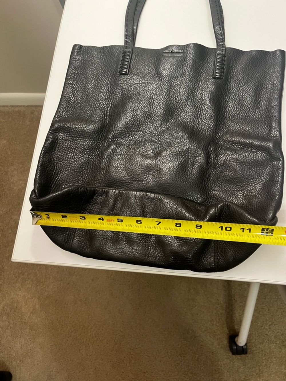 Frye Black Pebbled Leather Tote - Picture 4 of 11